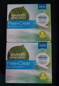 2 Scatole Tamponi Cotone Biologico Settima Generazione Super Free e Trasparente 18 Pezzi  - Foto 1 di 6