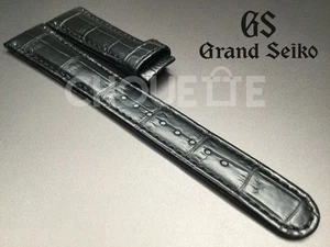 Grand Seiko SBGA093, SBGA293, SBGE027 19mm Crocodile Black Leather Strap JAPAN - Picture 1 of 8