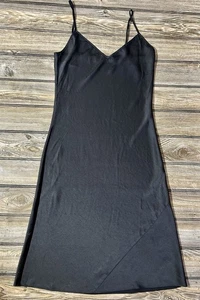 Wilfred Aritzia schwarz Only Slip Satin Kleid klein sexy verstellbare Träger GUC - Bild 1 von 19