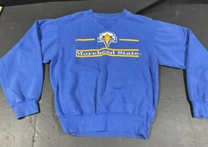 Vtg 90s Morehead State University Eagles Crewneck Sweater - Men’s Large Blue - Picture 1 of 11