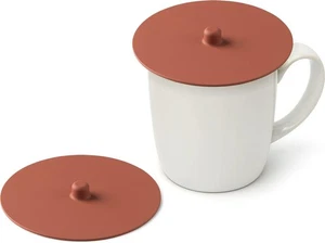 Carrotez 2er Pack Silikon Tasse Abdeckung Deckel, 4,3 Zoll Becher Abdeckungen, 2er Pack, Orange  - Bild 1 von 8