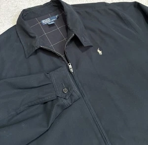 Vintage Polo Ralph Lauren Sakko Herren XL schwarz kariert gefüttert geknöpfte Taschen - Bild 1 von 16