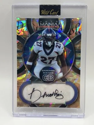 2022 Wild Card Auto Mania Damarri Mathis #AMA-C24 Blue Cracked Ice Auto #1/2 - Image 1 of 2