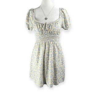 Hollister Milkmaid Mini Dress Women’s Small Smocked Puff Sleeve Cottagecore - Picture 1 of 7