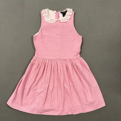  Polo Ralph Lauren Sleeveless Dress Size 14 Pink White Girls Easter Ready - Image 1 of 4