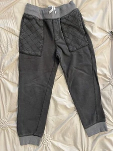 Gymboree Quilted Joggers 7 Green Sweatpants Boys Colorblock Gray - Picture 1 of 4