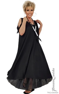 PoCo LAGENLOOK Kleid Cut Out schwarz L-XL-XXL-XXXL 44 46 48 50 52 54 56 58 - Bild 1 von 4