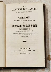 1828 IL CANTICO DEI CANTICI E LE LAMENTAZIONI DI GEREMIA EVASIO LEONE - Imagen 1 de 3