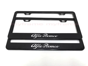 2PCSxAlfa Romeo BLACK Metal License Plate Frame with Screw Caps - Bild 1 von 3
