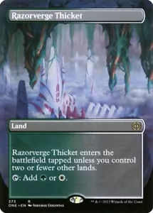 Razorverge Thicket BORDERLESS - 373 - Rare - Phyrexia: All Will Be One - Foto 1 di 1