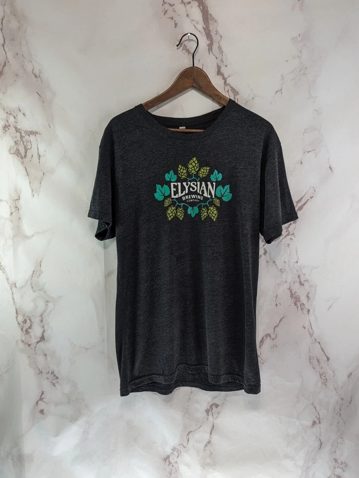Elysian Brewing Shirt Mens Large Gray Seattle Beer Brewery Brew Tee Company  - Image 1 of 4