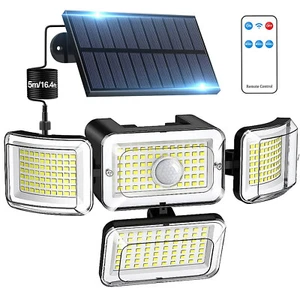 288LED Solar Outdoor Lights Motion Sensor Security 3500LM 4Head Flood Wall Lamps - Picture 1 of 34