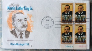 MARTIN LUTHER KING JR CIVIL RIGHTS LEADER 1979 COVERCRAFT CACHET FDC PLATE#BLOCK - Picture 1 of 1