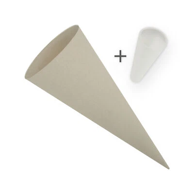 itenga Schultüte Zuckertüte Rohling Bastel Set Karton Grau 70 cm Spitzenschutz