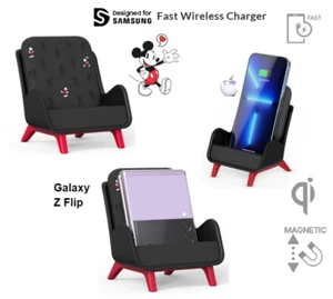 Disney Mickey SOFA Wireless Charger for Galaxy Z Flip, iPhone *US-duty PAID - Picture 1 of 16