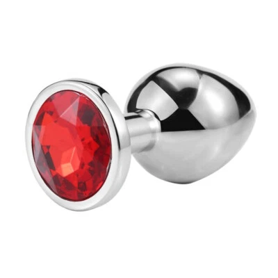 Butt Plug Anal Toy Colorful Jewel Metal Stainless S/M/L For Women Men Couples - Image 1 of 4