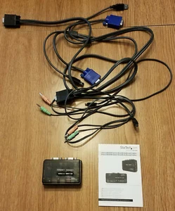 StarTech (SV211KUSB) 2-Port USB KVM VGA Switch Kit with Audio & Cables - Photo 1/9