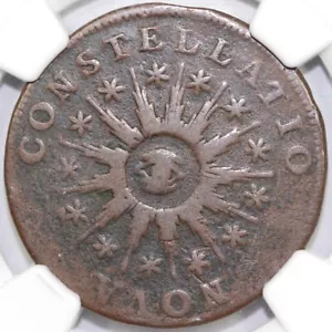 1785 Pointed Rays Large Date Nova Constellation Copper NGC VF Details Env. Dam - Picture 1 of 4