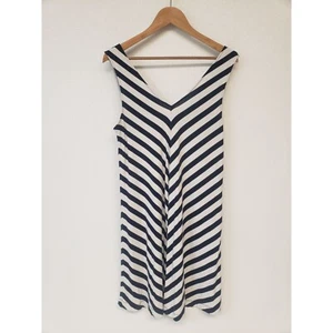 Ann Taylor Loft Womens M V-Neck Striped Pool Cover Up Summer Dress - Picture 1 of 7