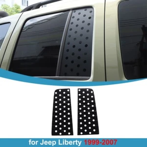 Black PVC Rear Small Window Glass Sticker Decal Cover for Jeep Liberty 1999-2007 - Picture 1 of 13