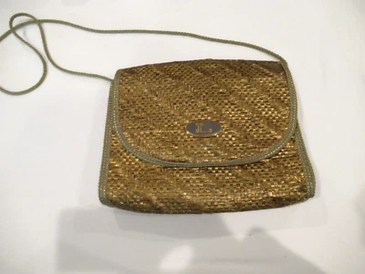 Louise Fontaine gold straw purse, vintage - Image 1 of 4
