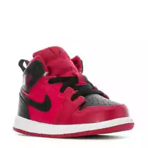 Toddler's Jordan 1 Mid "Reverse Bred" Gym Red/Black-White (640735 660) NEW - Picture 1 of 4