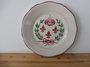 SPLENDIDE ASSIETTE PLATE 24.5 CM / ST CLEMENT FLEUR DE LYS - ETAT NEUF - - Picture 1 of 2