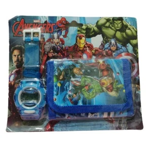 Kinder Marvel Avengers dreifach faltbare Geldbörse und Uhr Happy Birthday Geschenkset für Jungen ✅ - Bild 1 von 4