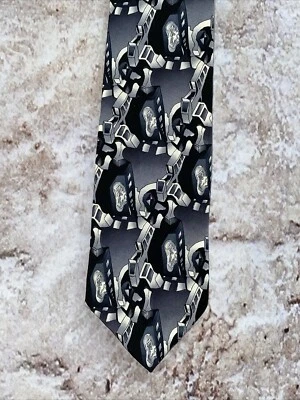 Jerry Garcia J. de colección Corbata Cuello Blanco y Negro -LIZARD BOARD- COLECCIÓN 8 L2-16 Foto 1 de 4