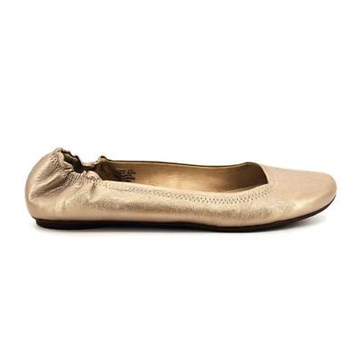 Mujer 11 M L.L. Zapatos planos de ballet elásticos de cuero metálico dorado Bean 278616 Foto 1 de 4