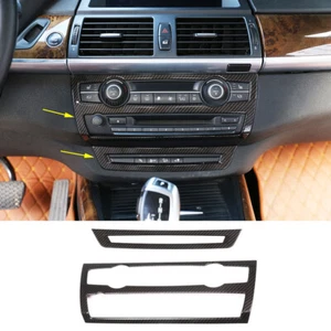 2*Carbon fiber Interior Middle Center Console Panel Cover Trim For BMW X5 08-13 - Picture 1 of 11