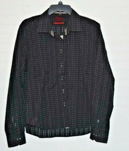 Luchiano Visconti blusa donna nera a pois manica lunga XL - Foto 1 di 7