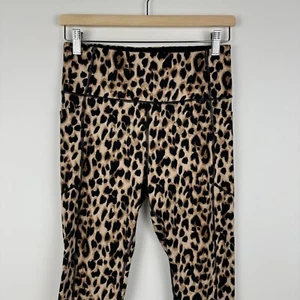 Victoria Secret Leopard Print Leggings 28" Polyester Stretch Womens 10 - Picture 1 of 12
