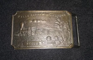 SOUTH DAKOTA WELLS FARGO TRAIN BELT BUCKLE VINTAGE - Picture 1 of 2