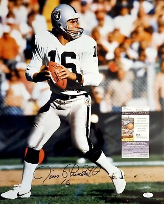 Jim Plunkett Oakland Raiders Signed 16x20 Photo w/JSA COA - Image 1 of 4
