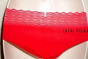 Lencería de pantillas hipster con adorno de encaje rosa victoria's secret ""Paquete total"" rojo XS Nuevo - Imagen 1 de 9