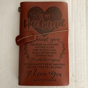 Leather Journal To My Husband Refillable Gift for Anniversary Birthday Valentine - Picture 1 of 7