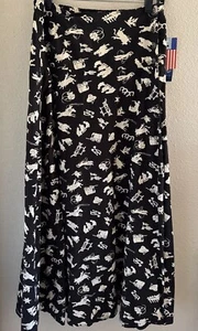 Vtg ROPER Western Pencil Wrap Skirt Cowboy Western Horse Print NWT Size L Black - Picture 1 of 7