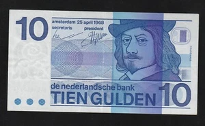 Netherlands, 10 Gulden, 1968, P-91, XF++/AU Banknote, Frans Hals - Picture 1 of 2