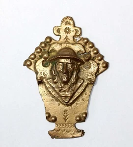OLD CAST BRASS PLAQUE FROM ETHOPIAN COPTIC PROCESSIONAL CROSS IN HIGH RELIEF - Bild 1 von 11