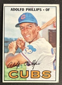 1967 Topps Adolfo Phillips 2nd Year Baseball Card #148 Cubs OF Poor Creased O/C - Picture 1 of 2