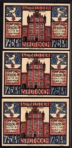 4687/emergency money – City of Goch – three notes – uncirculated - Picture 1 of 2