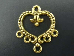 6 x Schmuck Verbinder Herz Gold 19x21mm - Bild 1 von 3