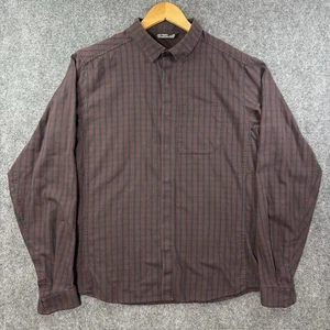 ARCTERYX Bernal Shirt Men's L Checkered Plaid Burgundy Button Up Outdoor Hiking - Picture 1 of 15