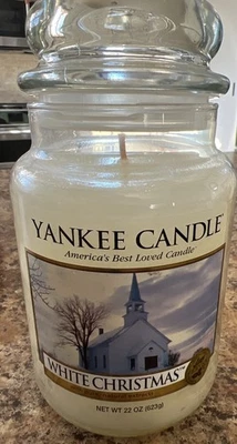 Vela Yankee WHITE CHRISTMAS frasco grande 22 oz nova - Imagem 1 de 4