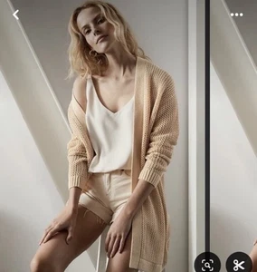 Cardigan Beachy aperto davanti BANANA REPUBLIC taglia XL nuovo con etichette beige marrone tessuto aperto - Foto 1 di 7