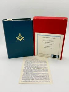 Holman Masonic Holy Bible Blue Temple Illustrated Edition  KJV 1968 - Gold Edges - Picture 1 of 10