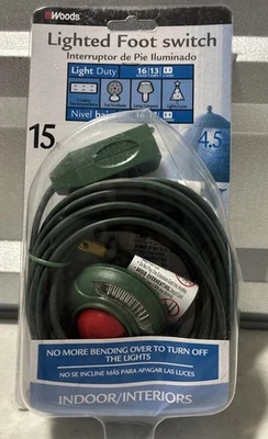 Woods Indoor Extension Cord With Lighted Foot Switch And 3 Outlets 10203 - Image 1 of 4