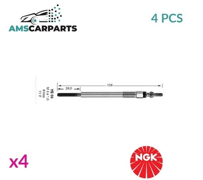 ENGINE GLOW PLUGS 91322 NGK 4PCS NEW OE REPLACEMENT - Image 1 of 4