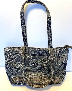Vera Bradley Black and White Paisley Noir Shoulder Bag Purse - Picture 1 of 6